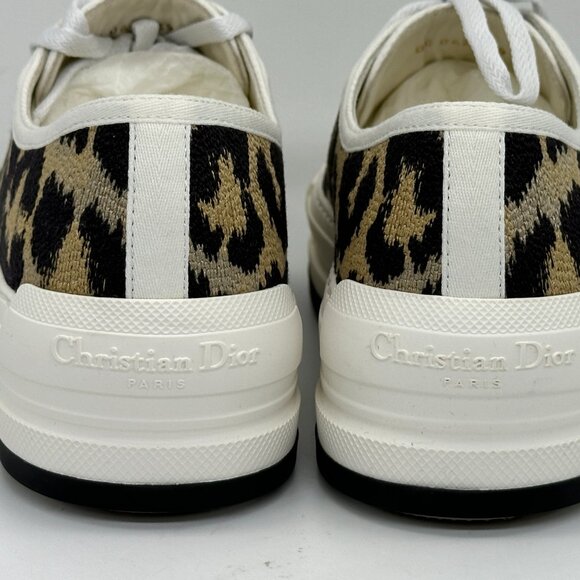 DIOR WALK'N Leopard Mizza Cotton Platform Lace Up Low Top Sneakers Shoes - Picture 9 of 15
